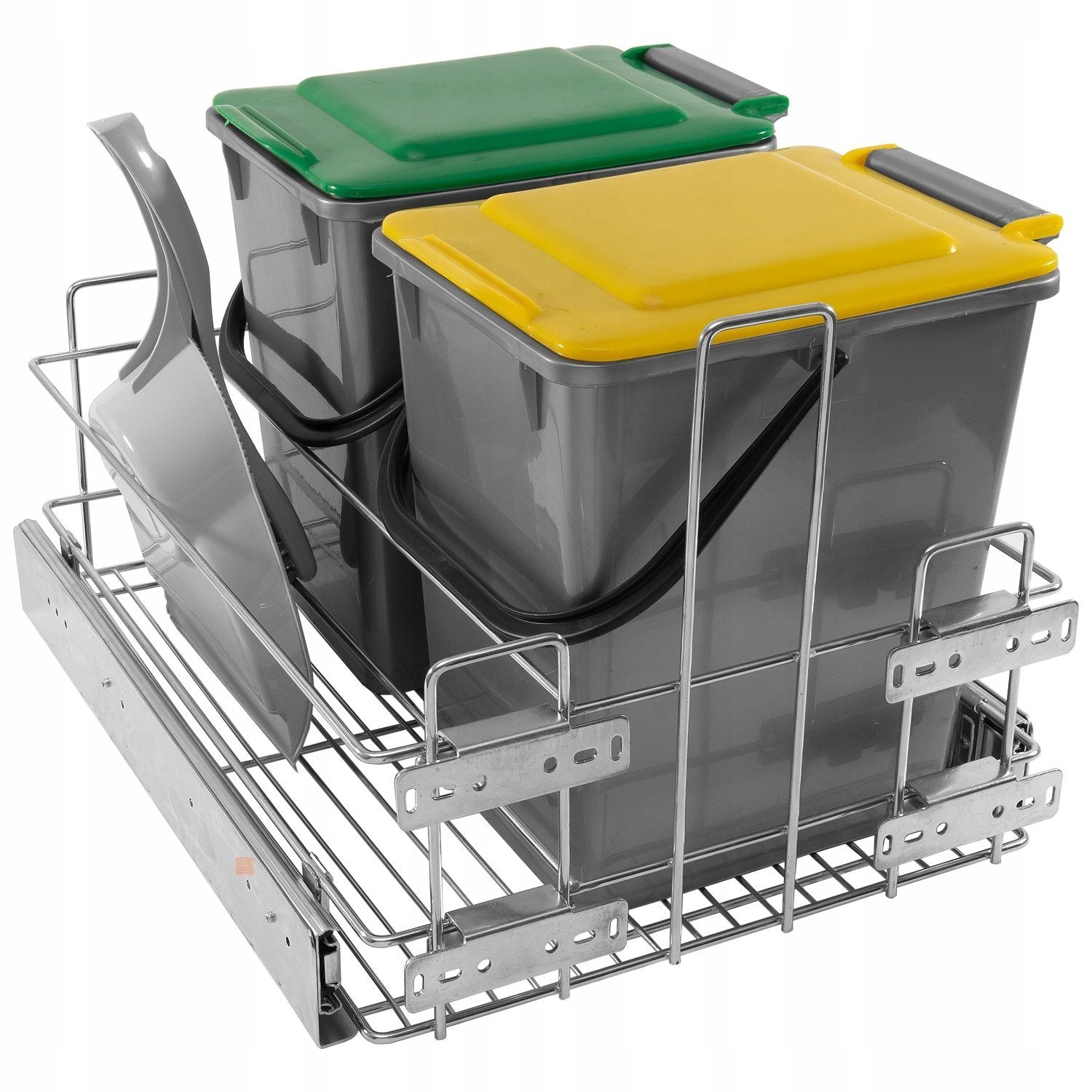 Pattumiera differenziata sottolavello 2 secchi x 10L - Soft Close Furnica 