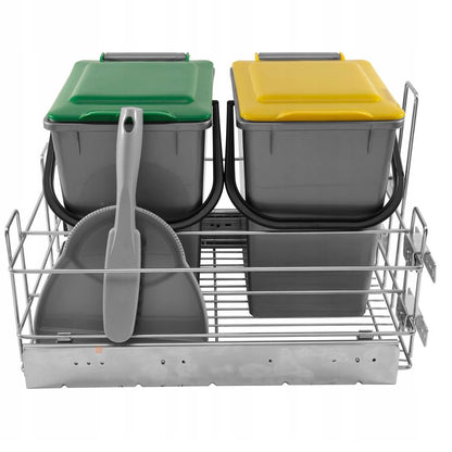 Pattumiera differenziata sottolavello 2 secchi x 10L - Soft Close Furnica 