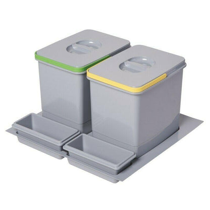 Pattumiera differenziata sottolavello 2 secchi x 15L - 60cm per cucina Furnica 