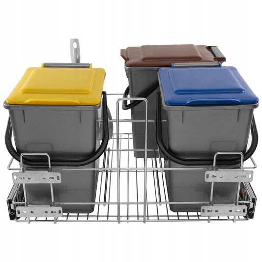 Pattumiera differenziata sottolavello 3 secchi x 10L - Soft Close Furnica 