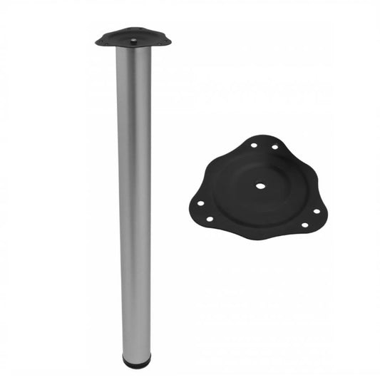 Piedini per Mobili 710mm con acciaio Piastre di Fissaggio - Alluminio NTP Alluminio 