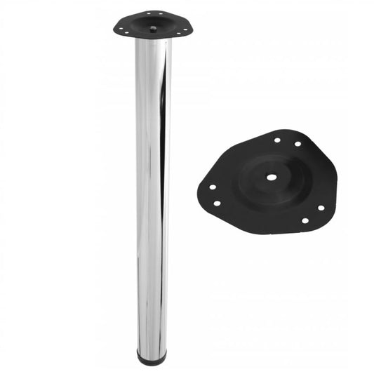 Piedini per Mobili 710mm con acciaio Piastre di Fissaggio - Cromo NTP Cromo 