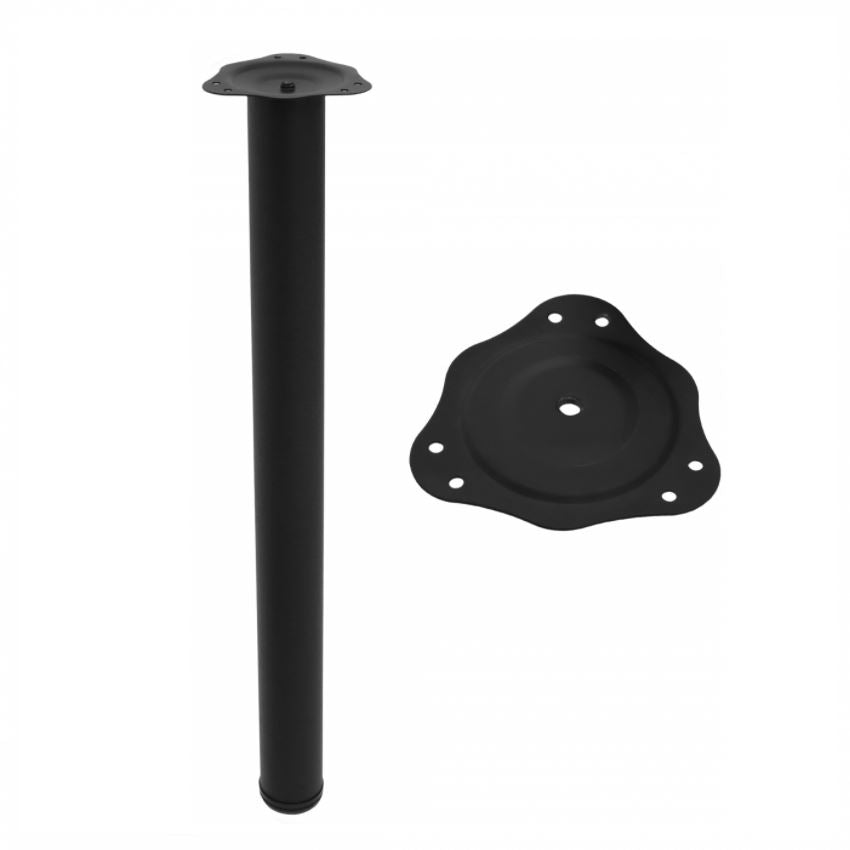 Piedini per Mobili 710mm con acciaio Piastre di Fissaggio - Nero NTP Nero 
