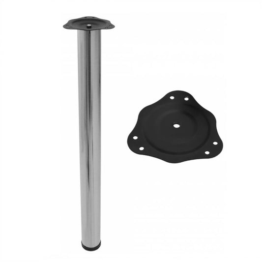 Piedini per Mobili 710mm con acciaio Piastre di Fissaggio - Nichel spazzolato NTP Nichel spazzolato 