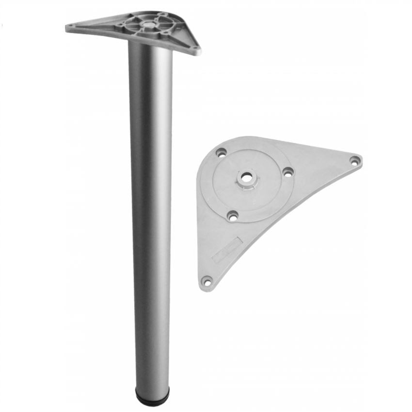 Piedini per Mobili 710mm con Piastre di Fissaggio - Alluminio NTP 