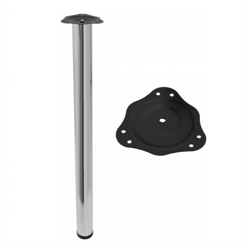 Piedini per Mobili 820mm con acciaio Piastre di Fissaggio - Cromo NTP Cromo 