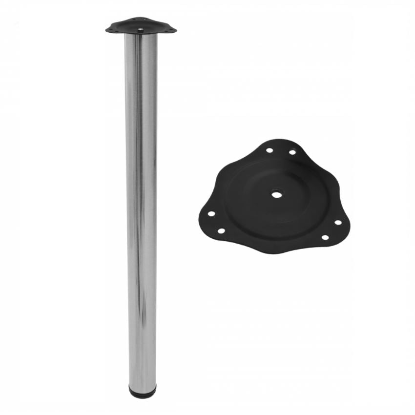 Piedini per Mobili 820mm con acciaio Piastre di Fissaggio - Nichel spazzolato NTP Nichel spazzolato 
