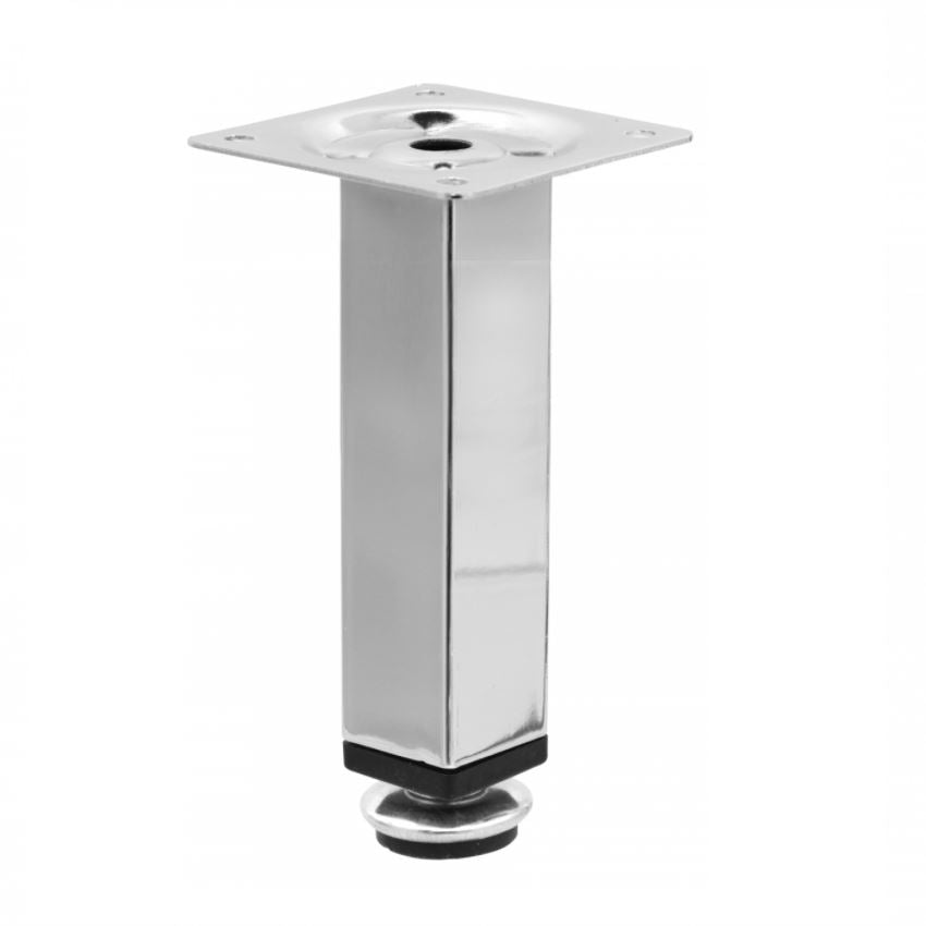 Piedini per Mobili regolabili 25x25mm - Altezza 120mm Cromo NTP 