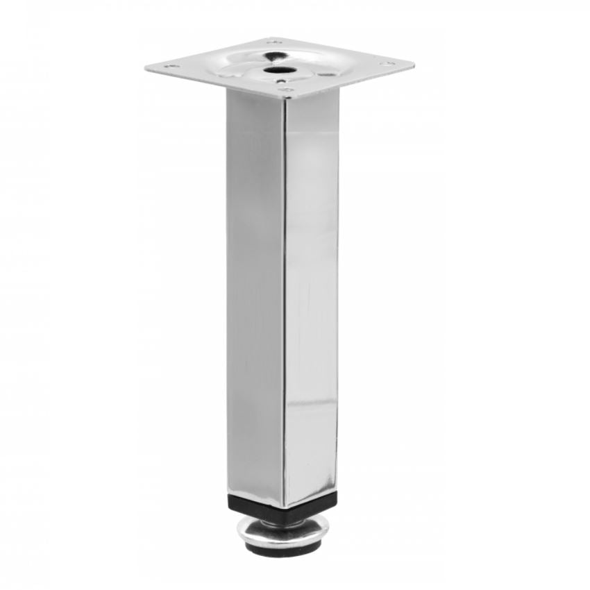 Piedini per Mobili regolabili 25x25mm - Altezza 150mm Cromo NTP 