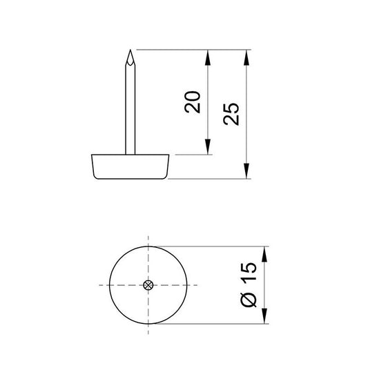 Scivoli in plastica con chiodo - Bianco - 50 pz