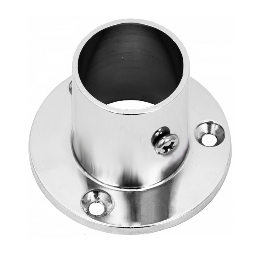 Supporto flangia alto per 25mm asta appendiabiti - Cromo NTP 
