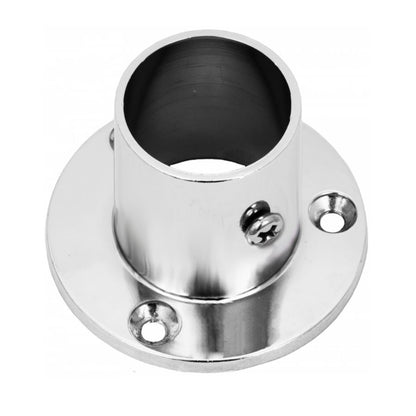 Supporto flangia alto per 25mm asta appendiabiti - Cromo NTP 