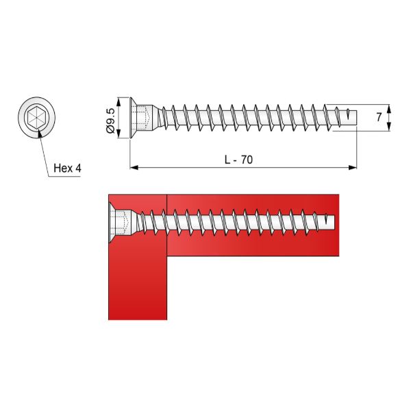 Viti per mobili - 7.0x70mm (1000 pz) NTP 
